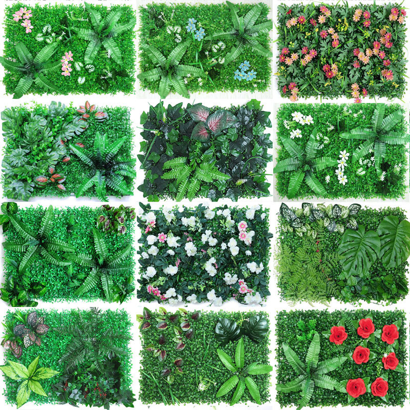 Hot Sale 60*40 green planting wall background wall head simulation plant lawn