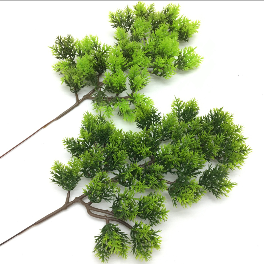 Artificial Pine Branches and Leaves Bonsai Flower Material Decorative Plant Artificial Flower Thuja Plastic Trees Not Support