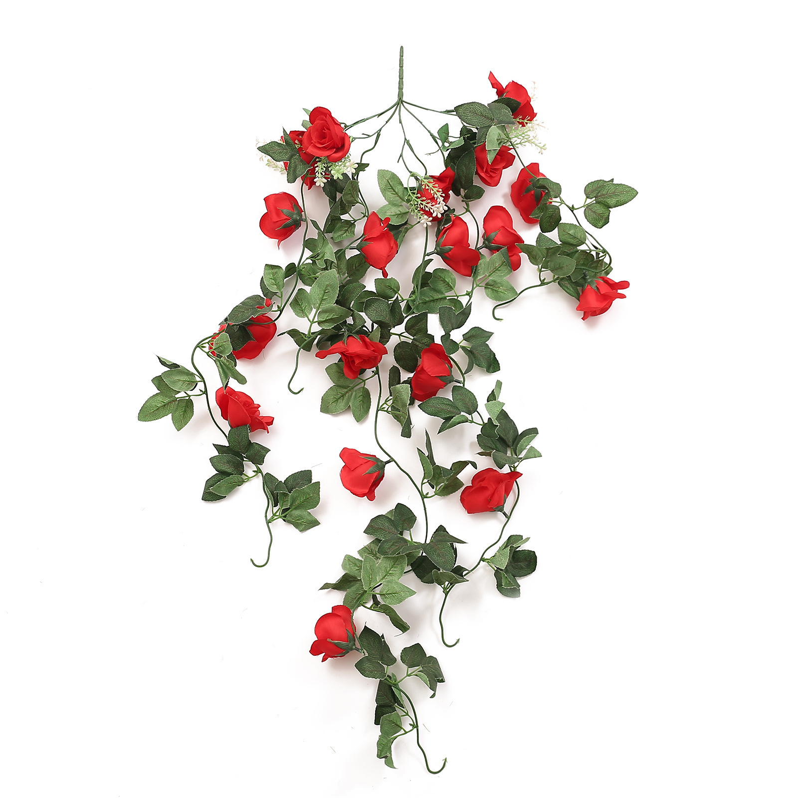 Hot selling artificial rose wall hanging fake flower rattan decoration indoor living room wall hanging rose vines