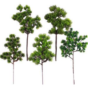 Artificial Pine Branches and Leaves Bonsai Flower Material Decorative Plant Artificial Flower Thuja Plastic Trees Not Support