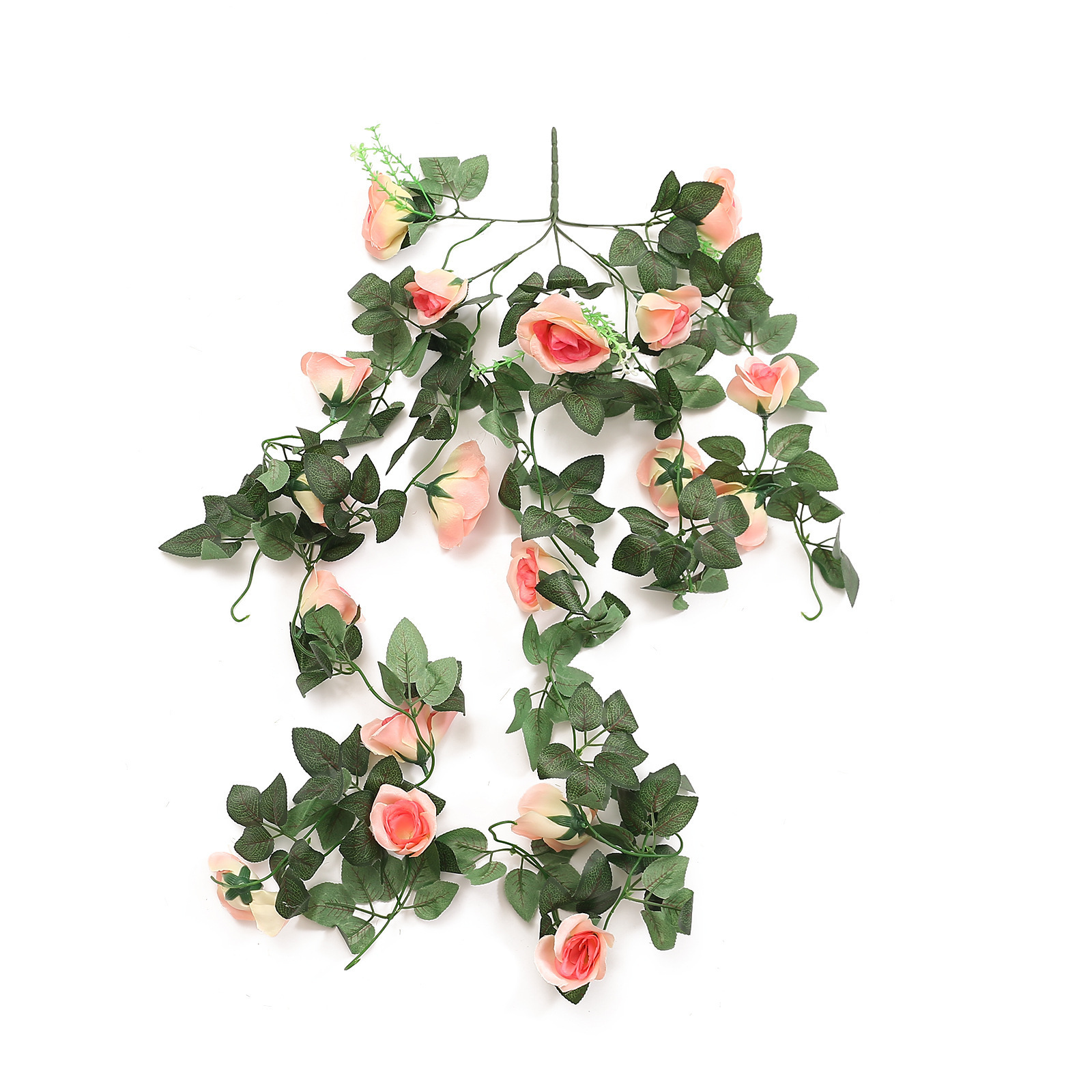 Hot selling artificial rose wall hanging fake flower rattan decoration indoor living room wall hanging rose vines