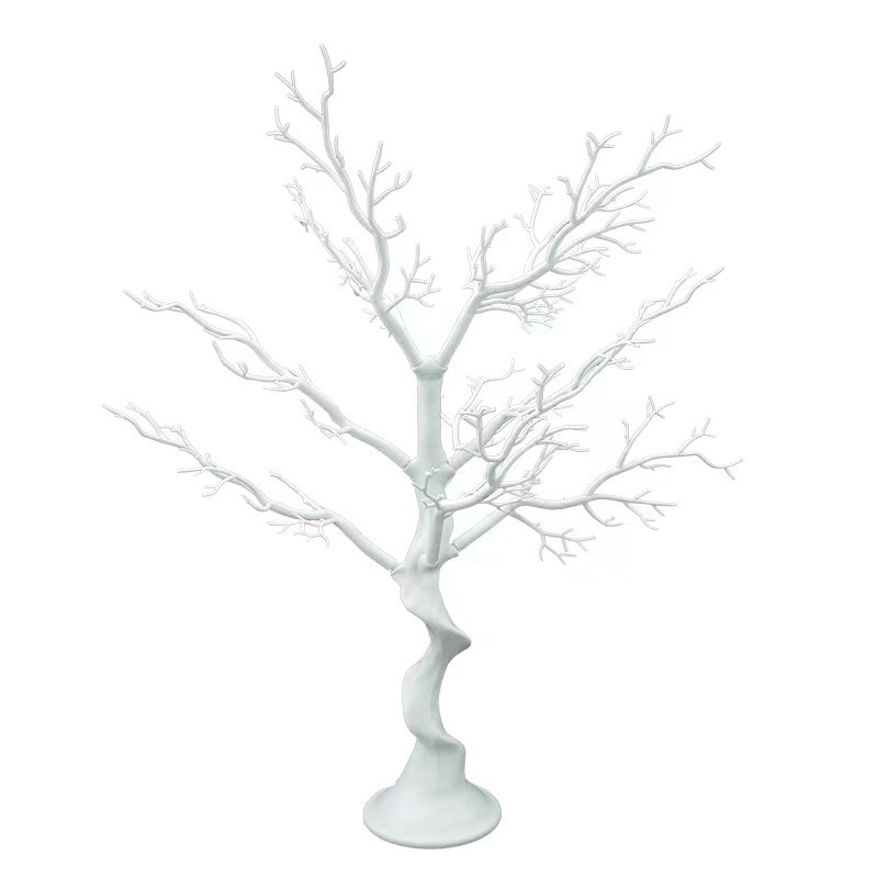 Make a simple ornament artificial plastic white Christmas tree dead branches