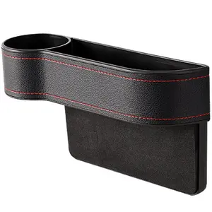 2 Sides PU Leather Auto Console with Cup Holder Car Seat Organizer and Storage Box Car Seat Gap Filler