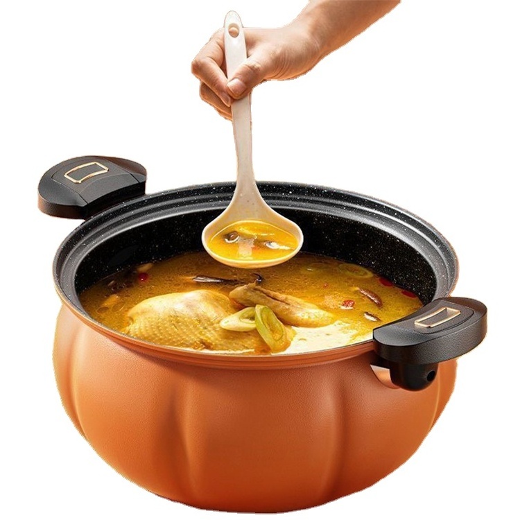 Hot 8L pumpkin shaped kitchen cookware Cast iron non-stick pot stew pot micro pressure cooker