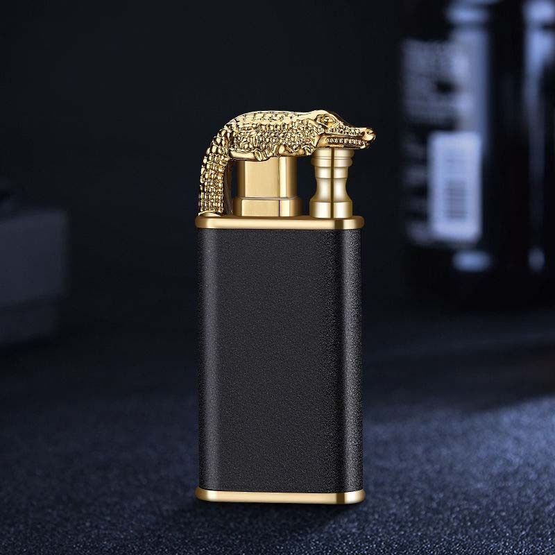 New windproof Jet Torch lighter Butane gas Double Flame Lighter Promotional Gift Metal Retro can supplement the lighter