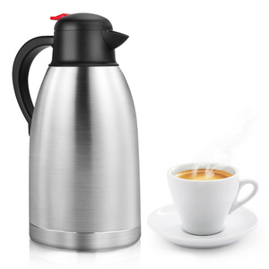 68oz Stainless Steel Thermal Coffee Carafe- Double Walled Vacuum Container w/Press Button Top Insulated Coffee Carafe