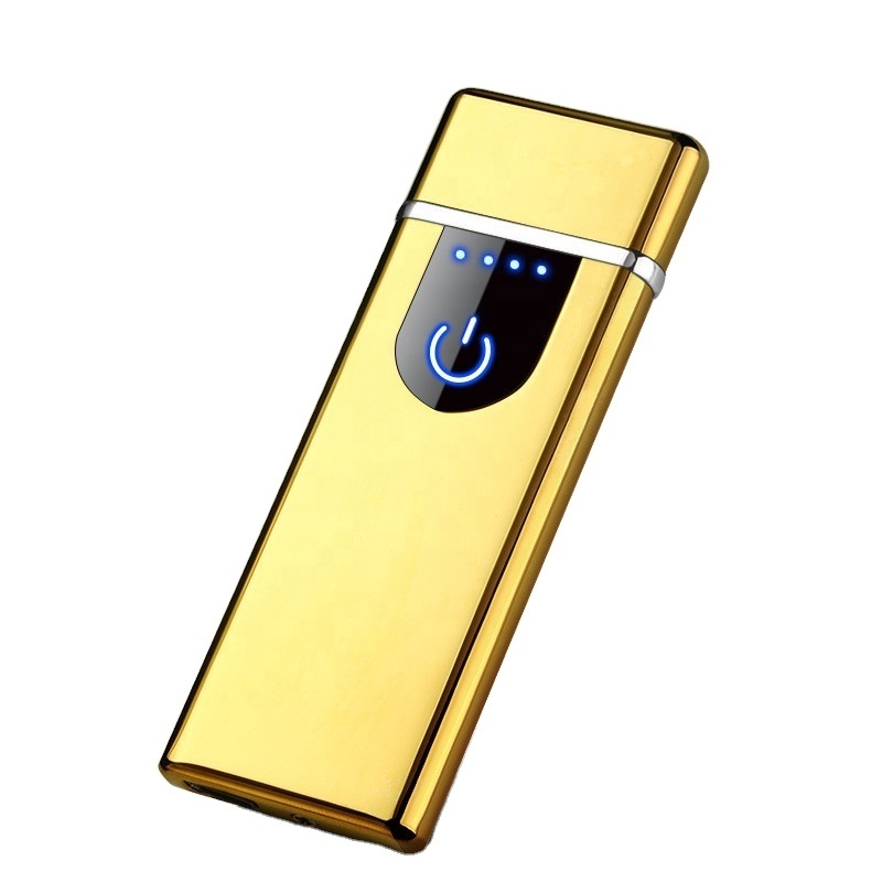 Portable small size hot coil Thinner lighter zinc alloy fingerprint fingerprint electronic USB lighter