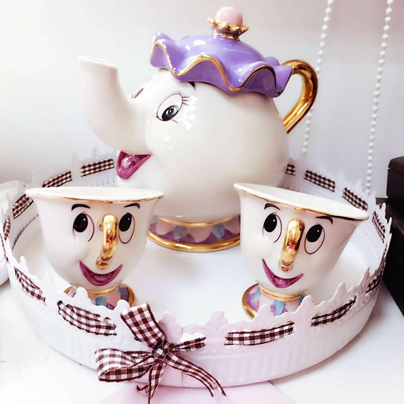 Mrs. Potter potato chips teapot cup Sugar Bowl set Gift box Cartoon teapot Coffee mug and tea set