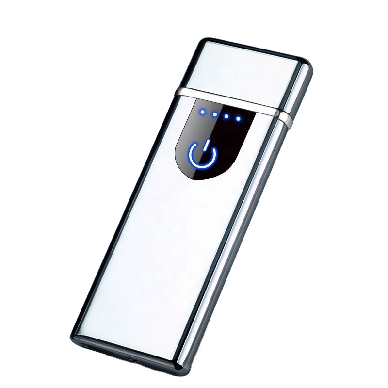 Portable small size hot coil Thinner lighter zinc alloy fingerprint fingerprint electronic USB lighter