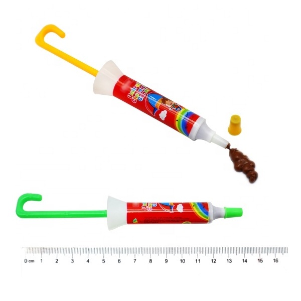 OEM wholesale popular delicious candy toys children's umbrella liquid chocolate candy umbrella shaped liquid chocolate candy