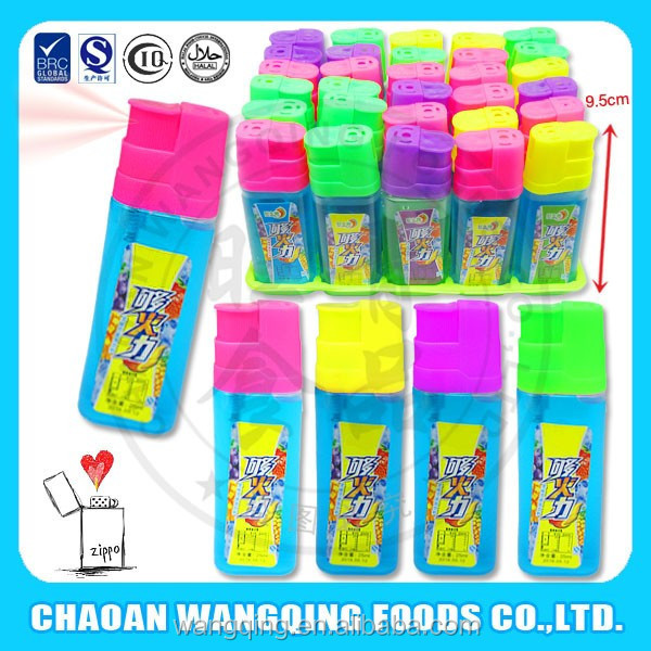 Zippo fruit Flavors Spray Liquid Candy  Manufactured by China Wangqing Sugar Factory  Good taste and rich colors