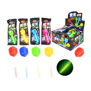 Candy manufacturers wholesale hot selling delicious fun Halloween glow stick lollipop light neon lollipop