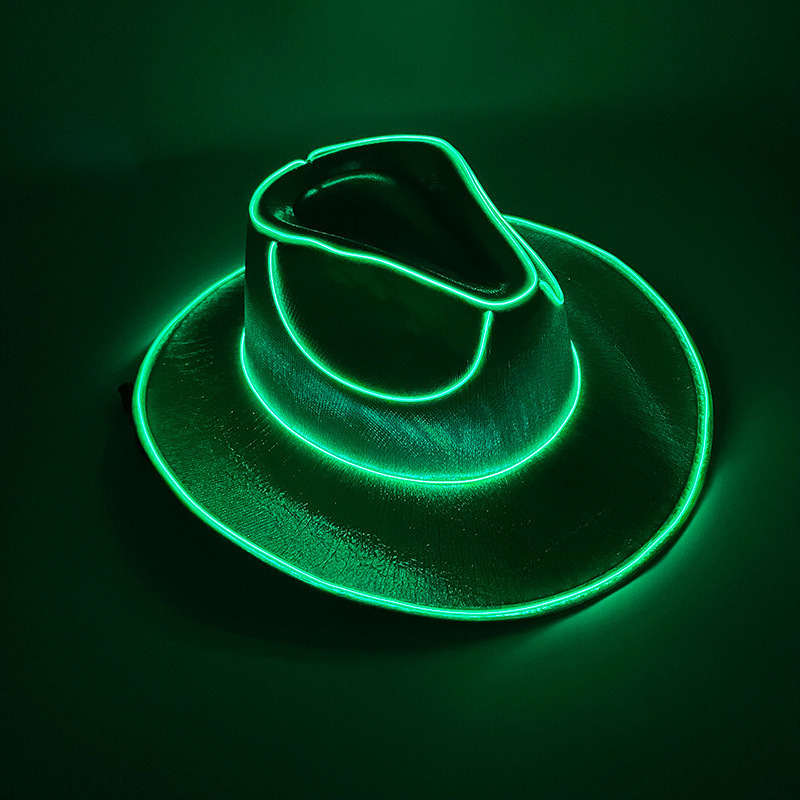 2024 wholesale Unisex Outdoor fisherman party Western cowboy with light colored hat led cowboy hat