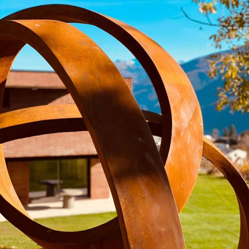 Large Abstract Metal Corten Steel Garden Sculpture