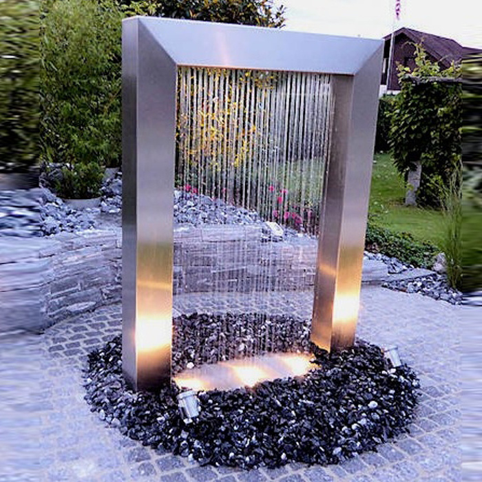 Garden Water Feature Stainless Steel Outdoor Waterfall Fountain