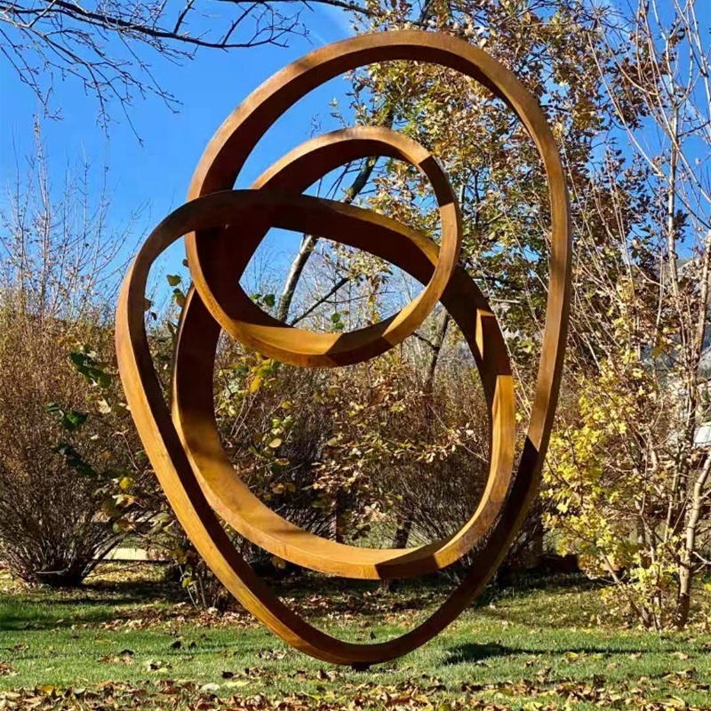 Large Abstract Metal Corten Steel Garden Sculpture