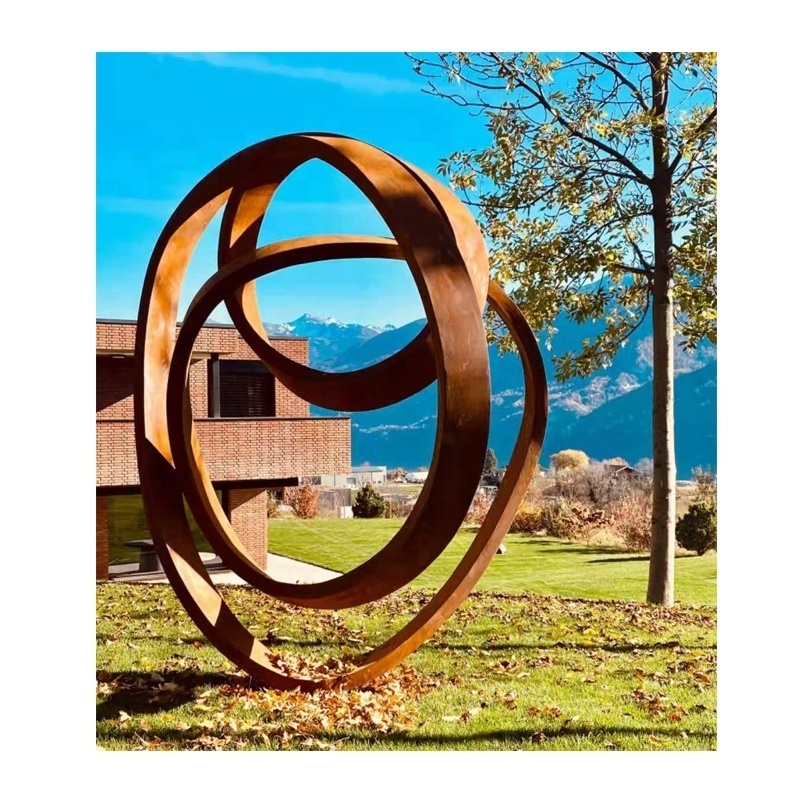 Large Abstract Metal Corten Steel Garden Sculpture