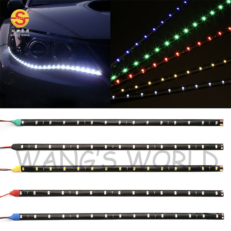 Waterproof 30CM 15SMD Motorcycle Strip LED Light Long Lifetime Soft LED Strip Light 12V Car