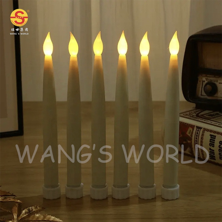 LED taper candle light plastic flame head long rod simulation candle Valentine's Day decoration