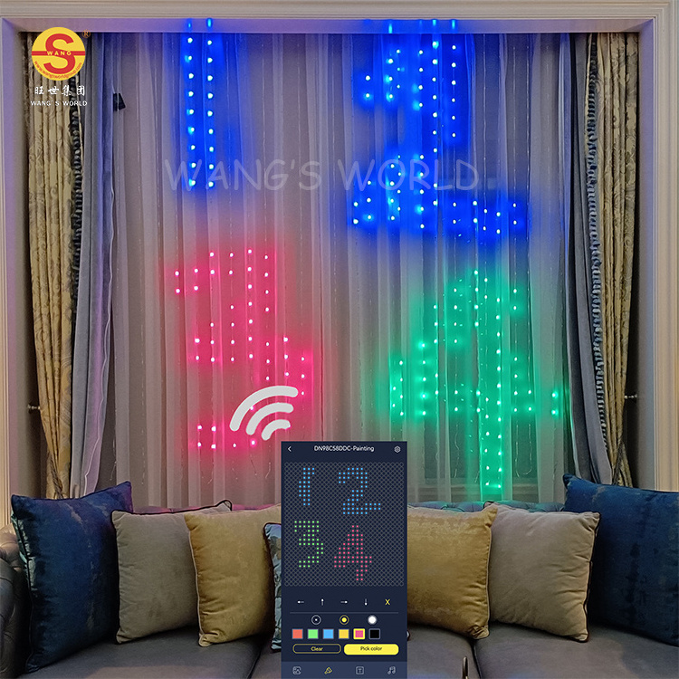 Bluetooth APP Control Multicolor Smart Curtain Lights Programmable Smart Home Lights For Bedroom