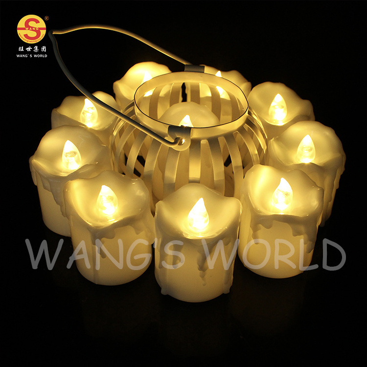 12 pcs/box Flameless LED Tea Candle Lights with Timer Battery Operated Flickering Tea lights for Home Party Decoration