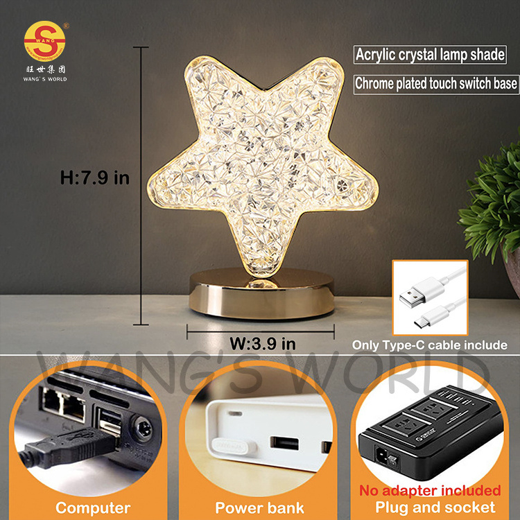 Flush Mount Acrylic Indoor Round Led Light Lamp Shape Usb Rechargeable Table Led Lamp Night Light Half Moon Light 3d star lamp