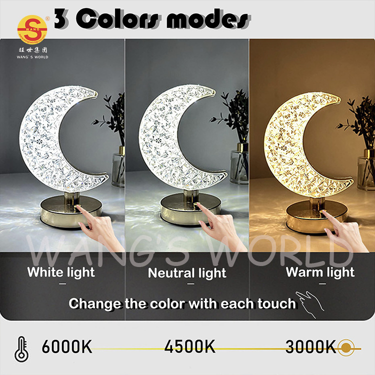 Flush Mount Acrylic Indoor Round Led Light Lamp Shape Usb Rechargeable Table Led Lamp Night Light Half Moon Light 3d star lamp