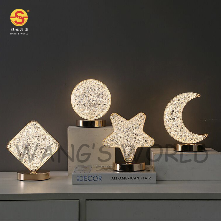 Flush Mount Acrylic Indoor Round Led Light Lamp Shape Usb Rechargeable Table Led Lamp Night Light Half Moon Light 3d star lamp