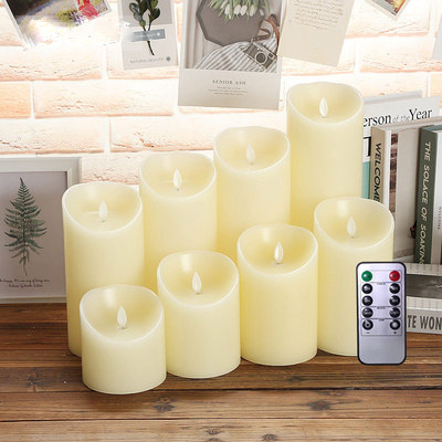 Christmas Decorations Flameless LED Candle With Remote, Battery Operated Real Wax Candle Pillar Flickering