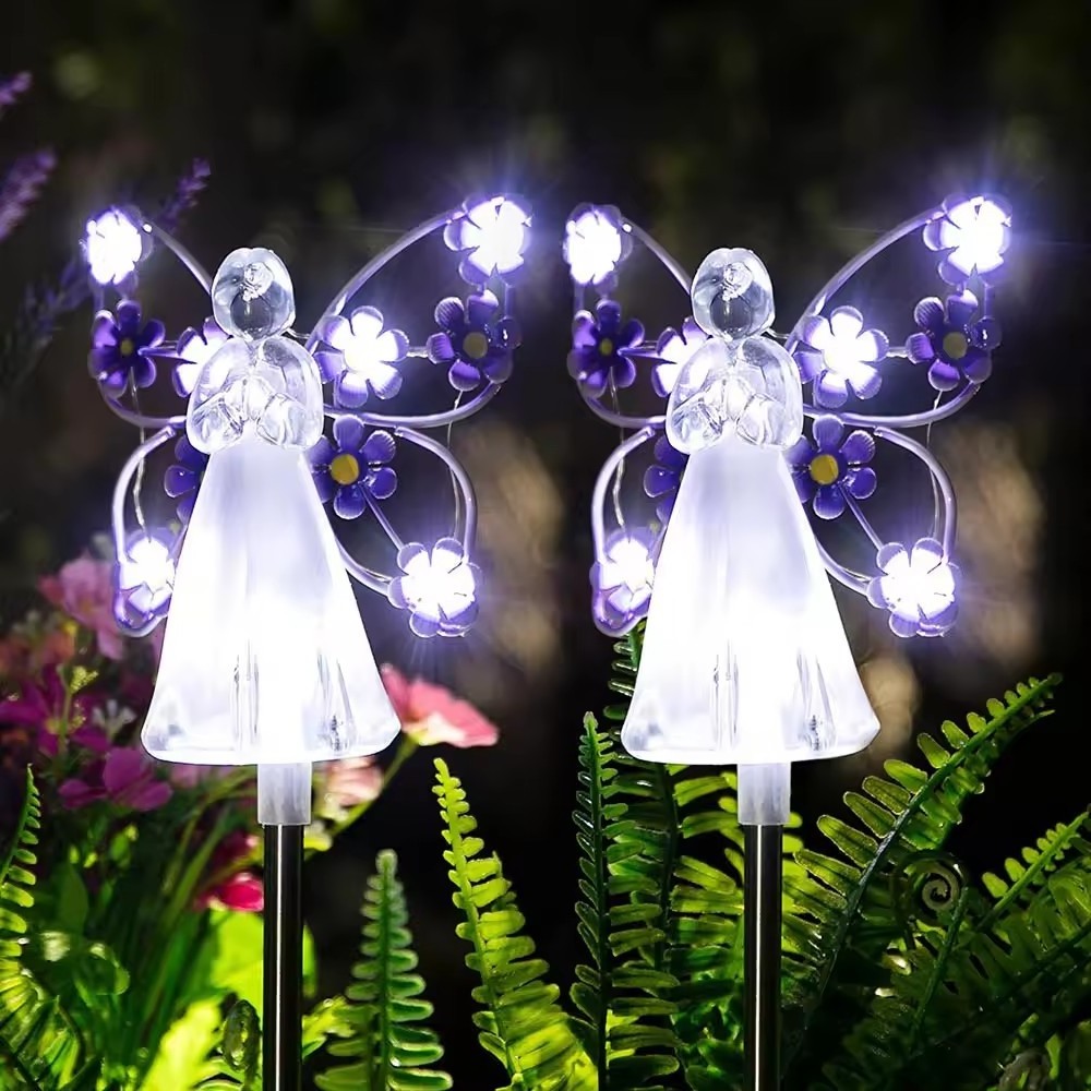 Angel Shaped Outdoor Solar Garden Lights for Cemetery Grave Garden Patio Yard Lawn Decoration