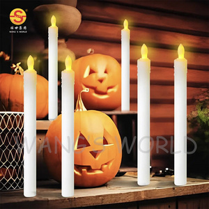 6 Pieces Flameless LED Taper Candles Push Switch Electric Candles for Home Wedding Birthday Party Holiday Decoration