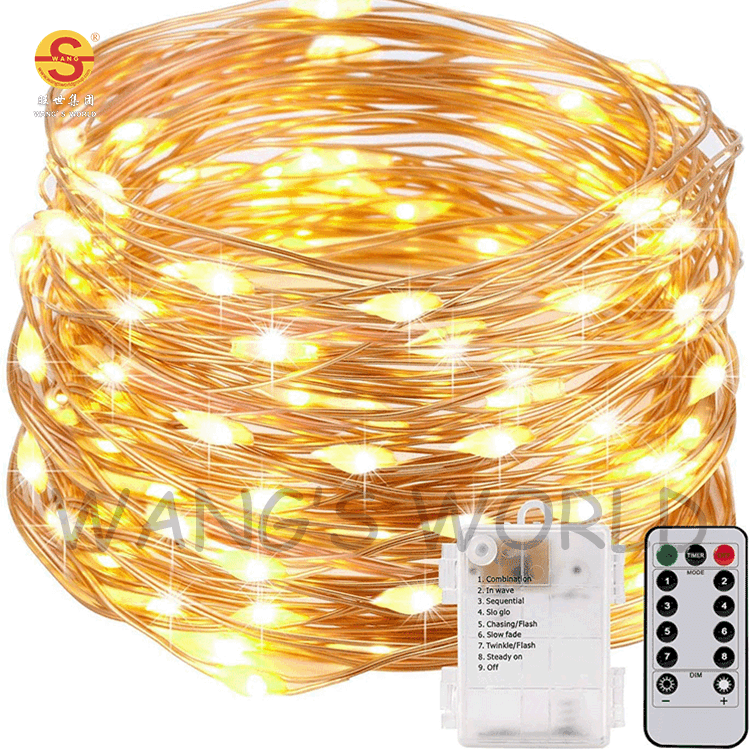 Remote Control Battery Operated LED String Lights For Room For Christmas Decor