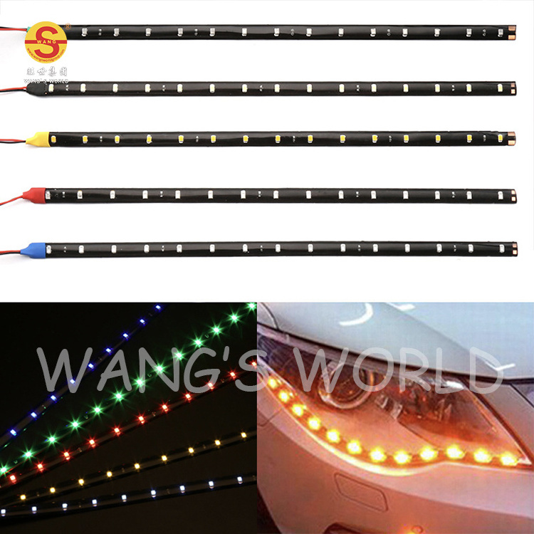 Waterproof 30CM 15SMD Motorcycle Strip LED Light Long Lifetime Soft LED Strip Light 12V Car