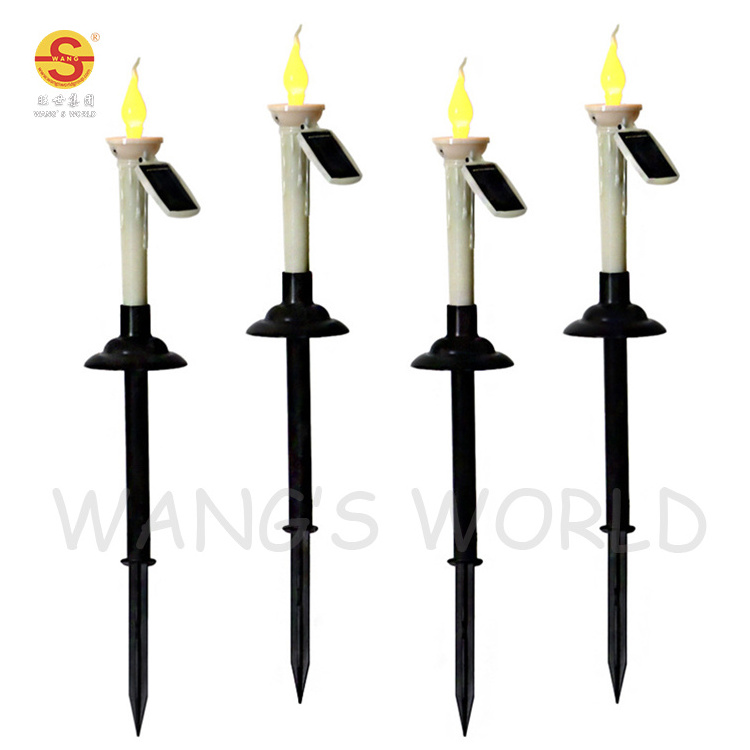 Outdoor Solar Halloween Christmas Candle Led Ground Plug-in Lights Home Garden Decoration Lawn Lights