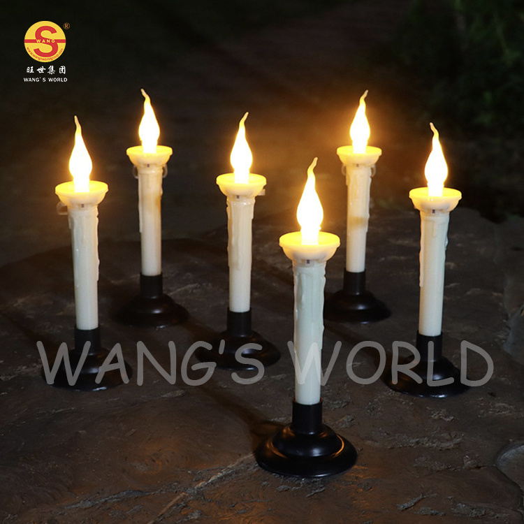 Outdoor Solar Halloween Christmas Candle Led Ground Plug-in Lights Home Garden Decoration Lawn Lights