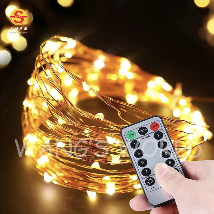 Remote Control Battery Operated LED String Lights For Room For Christmas Decor