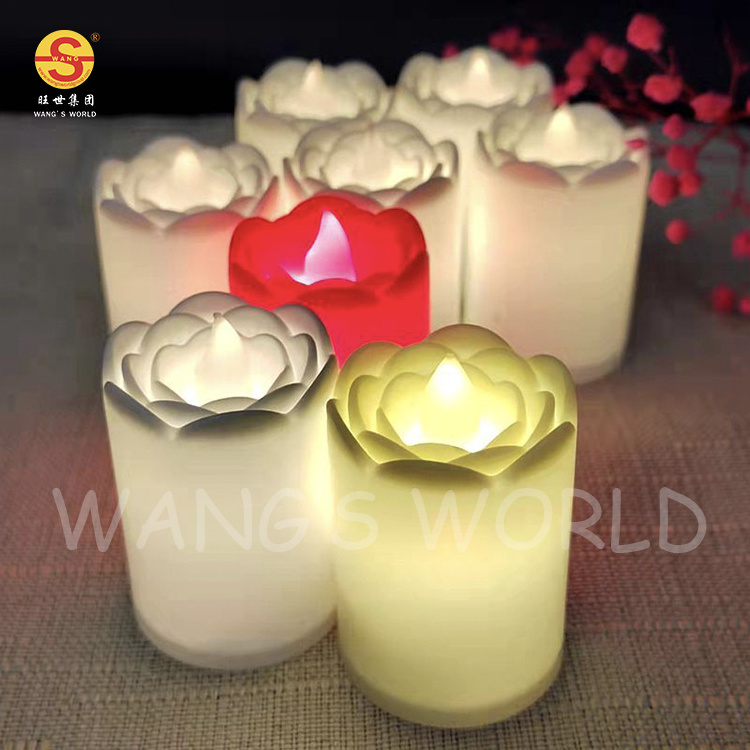 Romantic Rose Flower Home Decor Light Candles Flameless Christmas Led Light Up Candle