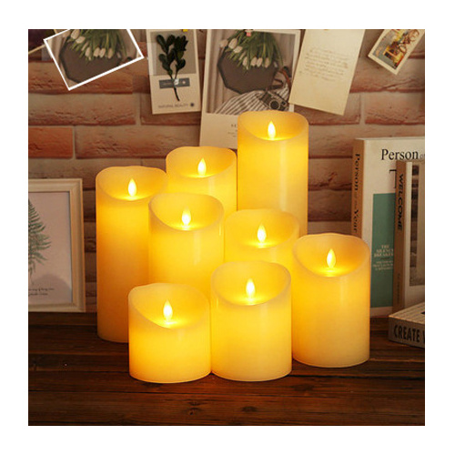 Christmas Decorations Flameless LED Candle With Remote, Battery Operated Real Wax Candle Pillar Flickering