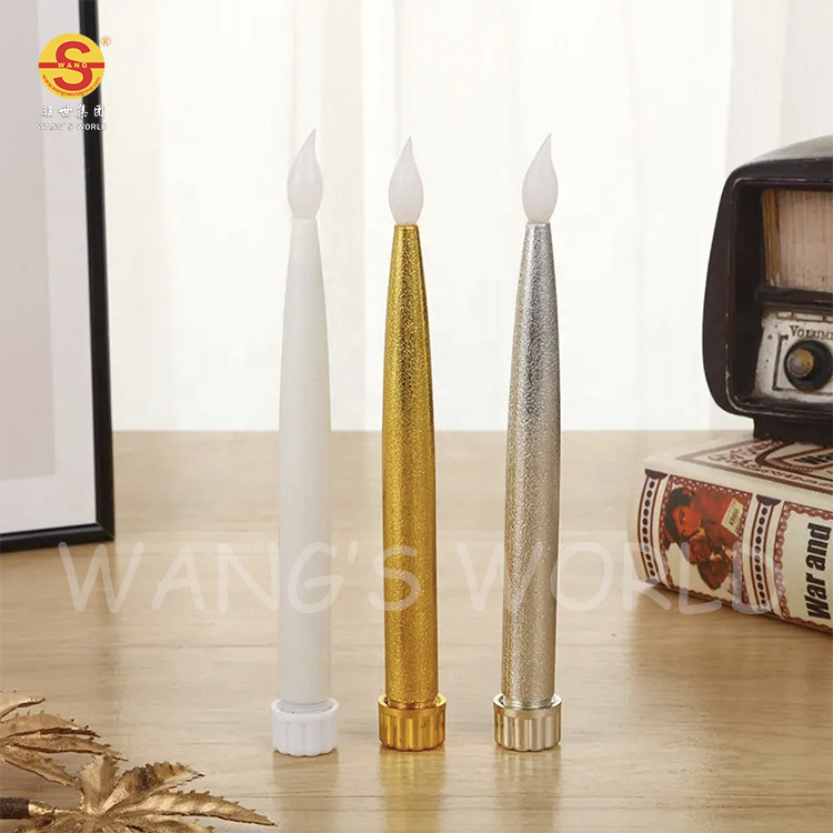 LED taper candle light plastic flame head long rod simulation candle Valentine's Day decoration