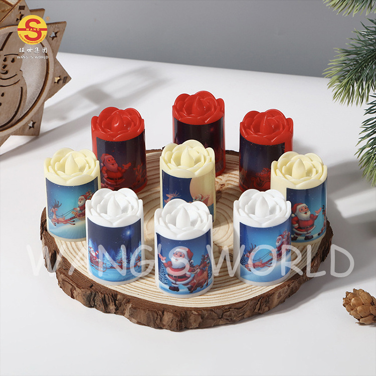 Romantic Rose Flower Home Decor Light Candles Flameless Christmas Led Light Up Candle