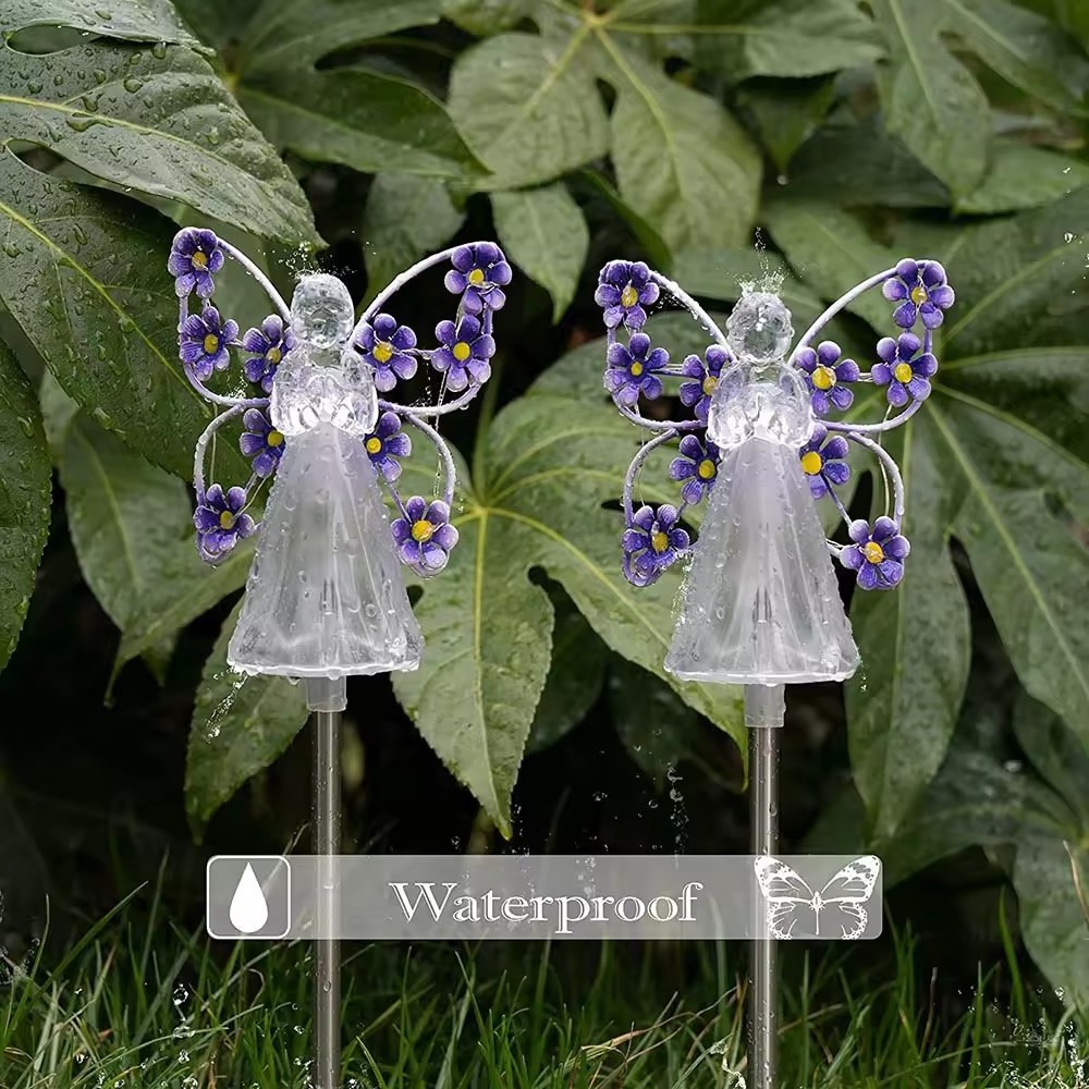 Angel Shaped Outdoor Solar Garden Lights for Cemetery Grave Garden Patio Yard Lawn Decoration