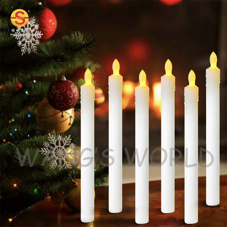 6 Pieces Flameless LED Taper Candles Push Switch Electric Candles for Home Wedding Birthday Party Holiday Decoration