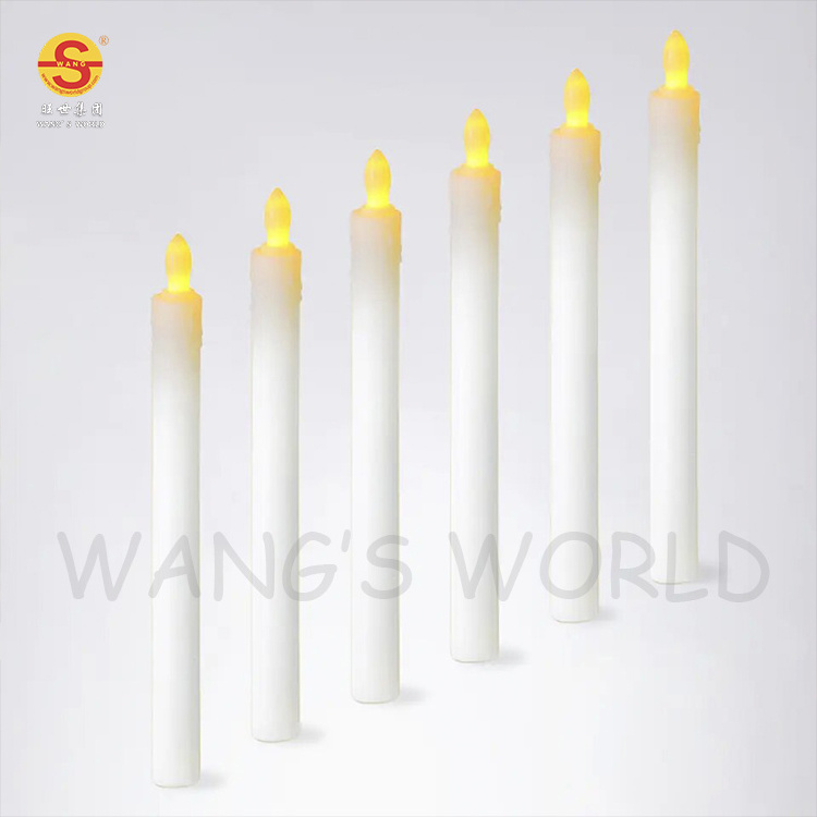 6 Pieces Flameless LED Taper Candles Push Switch Electric Candles for Home Wedding Birthday Party Holiday Decoration