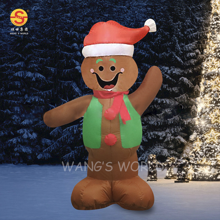 Gingerbread Man Bear Snowman Christmas Socks LED Decoration Inflatable Christmas With Light