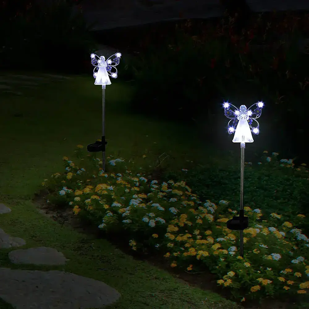 Angel Shaped Outdoor Solar Garden Lights for Cemetery Grave Garden Patio Yard Lawn Decoration