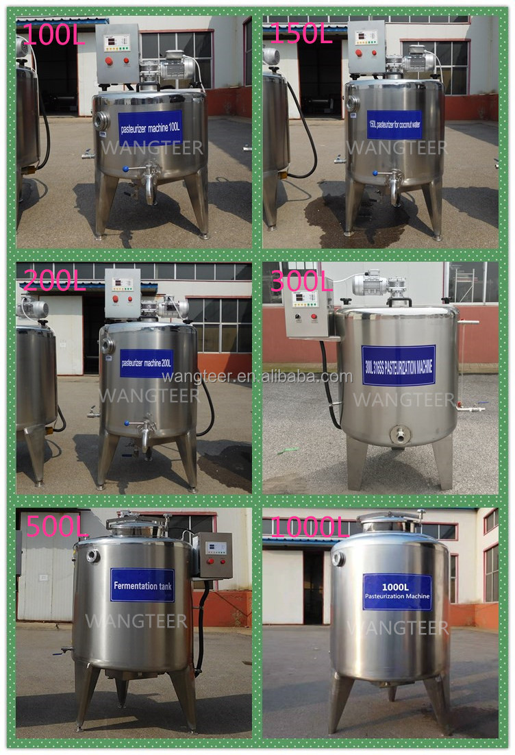 Dairy SS304 50L 100 L 150L 200L 300L 500L1000 L liquid Egg Juice Yogurt Milk Pasteurizer Pasteurization Machine