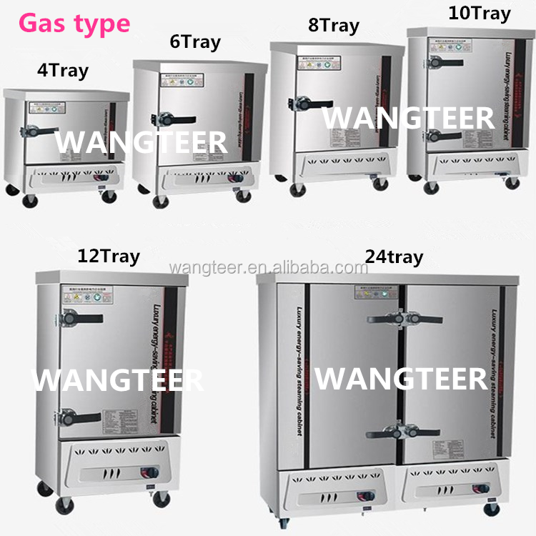 6/8/12/24/36/48 Tray Commercial Electricity Gas Model Dumpling Machine Seafood Food Cabinet Rice Steamer