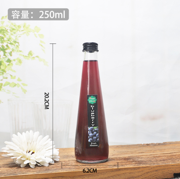 Empty Lead Free Wholesale Glass Beverage Bottles Fruit Juice Shot Bottles Cold Brew Coffee Juice Glass Bottle With Lid