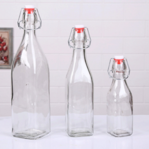 150ml 200ml 300ml 500ml 1l 1000ml Swing Top Buckle Sealed Glass Beverage Bottle