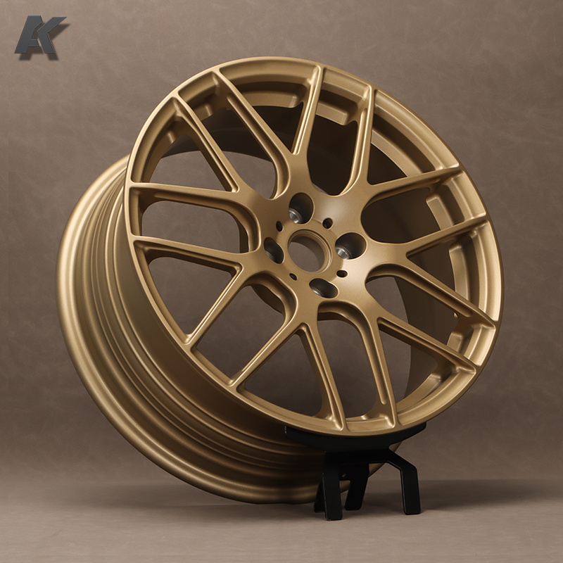 Wangu 5x114.3 18 19 20 21 22 Inch 7 spoke Y shape Concave Matte bronze Forged Wheels For Land Rover Porsche Audi bmw